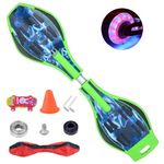 Tmore RipStik Caster Board Skateboard, Deluxe Junior Caster Board with 360-degree Casters, 2 Illuminating Wheels Compact Lightweight Durable Twistboard for Teenagers and Adults