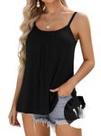 V FOR CITY Ladies Top Vest Top Women Camisole with Built in Bra Cami Top Tank Top Going Out Top Sleeveless Top Black M