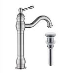 Votamuta Single Lever Bathroom Vessel Sink Faucet Deck Mount Brushed Nickel Basin Mixer Tap Single Handle One Hole