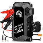 FlyAuto Car Jump Starter,4000A Battery Jump Starter with Air Compressor,for Up to 10.0L Gas and 8.0L Diesel Engines,12V Lithium Portable Jump Box Car Battery Jumper Start with LED Light