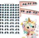 MS 5-7 44 Pairs in Blue, 7mm, Adhesive or Self-Adhesive 3D Resin Eyes, for use with Clay, Cold Porcelain, Polymer Clay, EVA, Felt, Fabric, Plaster, Paper, Fantasy Eyes, Ceramics and More