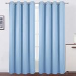 LEMOMO Blackout Curtains 66 x 84 inch/Sky Blue Curtains Set of 2 Panels/Thermal Insulated Room Darkening Bedroom Curtains
