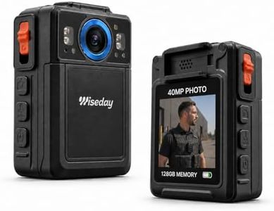 Wiseday 2K Body Camera, 128GB Portable Bodycam with GPS and 11H Battery