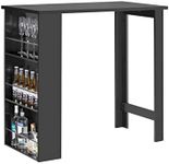 SoBuy® FWT17-SCH, Kitchen Dining Table, Bar Table Coffee Table with 3-Tier Storage Rack, Black