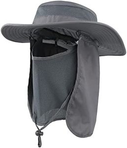 ASY Outdoor Sun Hat UPF 50 Protection Boonie Waterproof Fishing Cap for Men & Women Face Cover Summer Removable Mesh Neck Face Flap Hat