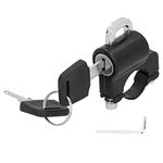 Motorcycle Helmet Lock Security Aluminum Alloy Iron Black Padlock 2Keys for 0.9‑1.1in Handlebar Universal Helmet Lock Anti Theft Helmet Lock Cable