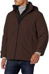 Dockers Men's Dwight Soft Shell Bib Jacket, Dark Brown Hooded, Medium