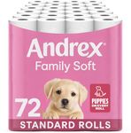 Andrex Family Soft Toilet Roll - 72 Toilet Rolls, Bulk Buy, Fragrance Free, FSC Certified