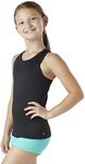 Liakada Girls Basic Tank Top – Dance, Gym, Yoga, Cheer! Black - Youth Large