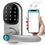 Sifely Smart Lock, Keyless Entry Door Lock, Smart Door Lock, Door Lock with Keypad, Smart Lock Front Door, Fingerprint Door Lock, Smart Lock with Handle, Digital Door Lock, Keypad Door Lock (Silver)