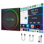 Wireless CarPlay Adapter Car Screen Mirroring Android 13.0 TV Video AI Box, 8GB+128GB, Wireless Android Auto Mirror-Link YouTube Netflix, Support 2016-2024 Cars with Factory Wired CarPlay