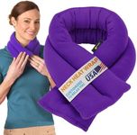 SunnyBay Microwave Heating Pad, Microwavable Moist Heated Neck and Shoulder Wrap, Versatile Weighted Beanbag Cold Pack or Warm Compress for Pain Relief, 26x4 Inches, Purple