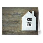 Note Card Cafe Realtor Greeting Cards with Kraft Kraft Envelopes | 24 Pack | Rustic Home Sweet Home | Blank Inside, Glossy Finish | Set for Greeting Cards, Housewarming, New Home, Thank You