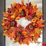 Soomeir Fall Wreath for Front Door,