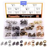 Tanstic 44 Sets 4 Color, 14MM Round Magnetic Snap Sets, Strong Magnetic Button Clasps Double-Sided Magnetic Leather Snaps for Clothes, Jackets, Jeans Wears, Bracelets, DIY Craft Sets