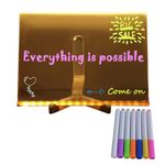 LED Note Board with Colors, Letter Message Board with 7 Colorful Pens & Stand, Acrylic Dry Erase Board with Light Erasable Neon Sign Clear Writing Board for Office School Home