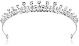 Lovelyshop Ribbon Shape Crystal Princess Bridal Alloy Tiara for party wedding Quinceanera