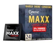 Kimono MAXX Large Flare Condoms Pack of 24 - Premium Lubricated Natural Latex Condoms, Thin, Unique Flared Design, Extra Room, Vegan-Friendly, No Latex Odor - Strength & Sensitivity