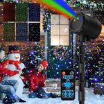 Christmas Projector Lights Outdoor, 3 Color Laser Starry Light Show with RF Remote Control for House Patio Garden Outside Holiday Decoration Indoor Wedding Party Holiday Xmas Gift - Black