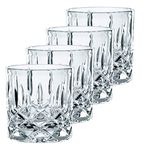 Nachtmann Brand Noblesse Collection, Single Old-Fashioned Whiskey Glasses, Set of 4, Durable Crystal SOF Glass, Diamond Design, 245 ml/ 8.66-Ounce, Dishwasher Safe