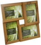 Standing & Wall Mounted 4 Picture Photo Frame 4" x 6" Wooden Effect Multi Quad Layered