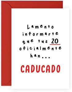 Central 23 Tarjeta de cumpleaños para ella - tus 20 oficialmente han. CADUCADO - Tarjeta de felicitación para hombre mujer - 30 cumpleaños - Tarjeta de cumpleaños para amigos - con pegatinas