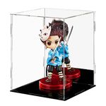 Ecoseao Acrylic Display Case with Mirror, Clear Acrylic Organizer Box Assemble Countertop Dustproof Protection Showcase for Action Figures, Collectibles, Home Storage (20cm x 20cm x 25cm)