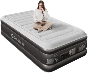 CHILLSUN Twin Air Mattress with Built in Pump, 3 Mins Quick Self-Inflation Inflatable Airbed, 2025 Upgraded Comfortable Top Surface Blow Up Mattress for Home Portable Camping Travel