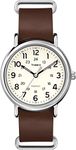 Timex T2P495AW Weekender White Dial and Brown Leather NATO Strap