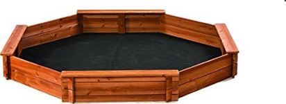 Octagon Wooden Cedar Sand Box w Sea