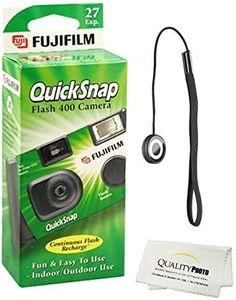 Fujifilm QuickSnap Flash 400 Disposable 35mm Camera (1 Pack) Bonus Hand Strap + Quality Photo Microfiber Cloth