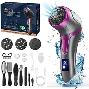 Electric Foot Callus Remover, Self-Cleaning (Dust Adsorption) Foot File, Pedicure Kit - Electric Foot File + 10 Piece Auxiliary Pedicure Tool. Help You Remove Calluses Easily and Efficiently