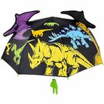 Rhode Island Novelty Kid's 3D Dinosaur Umbrella with Claw Mold Handle, Black