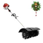 52CC Handheld Sweeper 2 Stroke Petrol Powered Sweeper 2.3 HP Sweeper Patio Broom Sweeper Snow Walkways Boulevard Driveways Garden Lawn Snow Cleaner