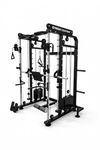 GYM24 EQUIPMENTS Multi Gym Functional Trainer with Smith Machine with Iron Weight Stack 80 kg Both Side Version 2.0(Whole Black) | Installation Free