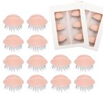 2 Boxes 6 Pairs Replacement Eyelids for Mannequin Head Removable Realistic Eyelids with Eyelashes Mannequin Head Eyelids for Eyelash Training Practice Makeup Eyelash Extensions-Pink