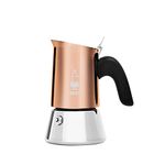 Bialetti New Venus Coffee Machine 2 Cups, Anti-Fire Handle, Not Suitable for Induction, 2 Cups (85 ml), Stainless Steel, Colour - Copper, Wattage - 3600