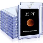 Magnetic card holders 35 PT Trading Cards Protectors Clear Acrylic card holders for Baseball Football Sports Card Trading Cards Game Card (10 Pack)