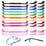 TSHAOUN 12 Pack Anti Slip Eyeglasses Straps with 12 Pair Ear Grip Hooks,glasses holder strap,Eyeglasses Retainers Silicone Glasses Temple Holders Anti-slip Protectors for Kids/Adult (12 Colors)