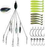 Vkinman 21Pcs 5 Arms Alabama Umbrella Rig for Bass Striper Rig Fishing Lures Bait Kit with Swimbaits for Walleye Trout Perch Freshwater/Saltwater Boat Trolling