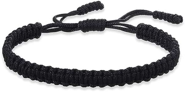 COLORFUL BLING Tibetan Buddhist Bracelets for Women Men Handmade Braided Rope String Lucky Protection Wristbands Prayer Family Couple Jewelry-black