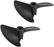 Heyiarbeit RC Boat Propeller 2 Blades Propellers Hole 3.18mm Diameter 35mm Plastic CCW for RC Boat Model Boat Black 2PCS