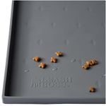 Leashboss Splash Mat M/L Dog Food Mat with Tall Lip, Dog Bowl Mat for Food & Water or Fountain, Non Slip Waterproof Silicone Pet Food Mat for Dogs & Cats (ML - 51 x 33 cm, Grey) - Dog Mat for Bowls