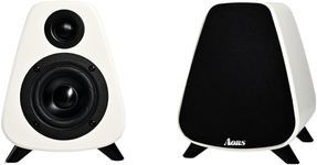 AORS AS31 Active Bookshelf Speakers: 80W RMS 2.0 Stereo Desktop Speakers with 3" Woofer, Bluetooth 5.3, RCA/Optical/SubOut, Wooden Cabinet - Ideal for Music, Gaming, Podcasts,dj Speaker (White)