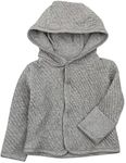 Honest Baby Clothing Company Baby Organic Cotton Matalasse Hooded Jacket, Gray Heather, 12m