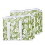 Bodaon 1-Pack Insulated Reusable Grocery Shopping Bags, X-Large Picnic Cooler Bag with Zipper Zippered Top Cold, Green-Leaf