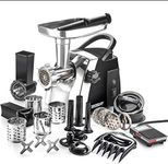 STX International Turboforce Cadet 2000 Series Electric Meat Grinder | 7-in-1 Multifunctional | Foot Pedal | Slicer/Shredder/Grater | Sausage Stuffer | Kubbe Maker | 4 Grinding Plates & More Included