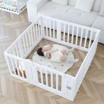 Gupamiga Baby Playpen Children Activity Center Safety Playground for Indoor and Outdoor White 4+3+1