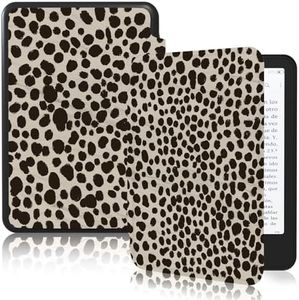 MOROCK Slim Case for 6" Kindle Paperwhite(10th Generation, 2018 Release), Premium PU Leather Cover with Auto Wake/Sleep for Amazon Kindle Paperwhite E-Reader(Model No. PQ94WIF), Khaki Leopard Print