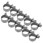 TOPINCN 10Pcs/Set Hose Clamps Stainless Steel Heavy Duty T-Bolt Mini Fuel Line Pipe Clips 6Mm-20Mm Optional Size for Plumbing(14-16Mm)